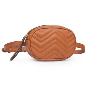 Urban Expression Sage Belt Bag Brown chevron pattern